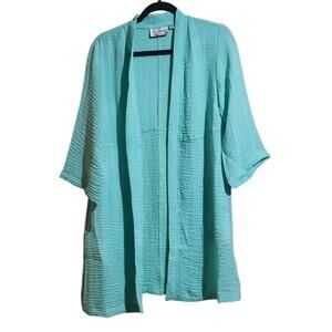 Gauze Lounge Wear Open Robe Swim Cover Up Womens XXS Soft Pockets Beachy Linea